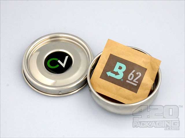 4-8 Grams C-Vault Extra Small Air Tight Metal Storage Jar With Boveda Pack - 3