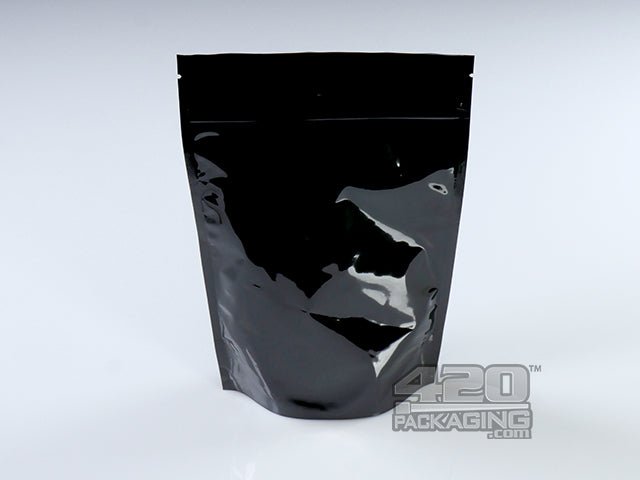 Black-Black 6" x 9" Mylar Stand Up Pouch Zip Bags 1000/Box - 1