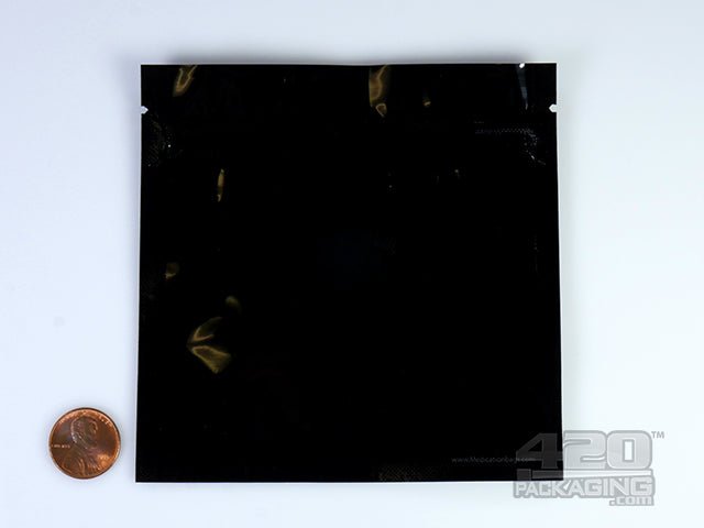 Black-Black 4.5" x 4.5" Mylar Flat Seal Zip Bags (2.0 Grams) 1000/Box - 2