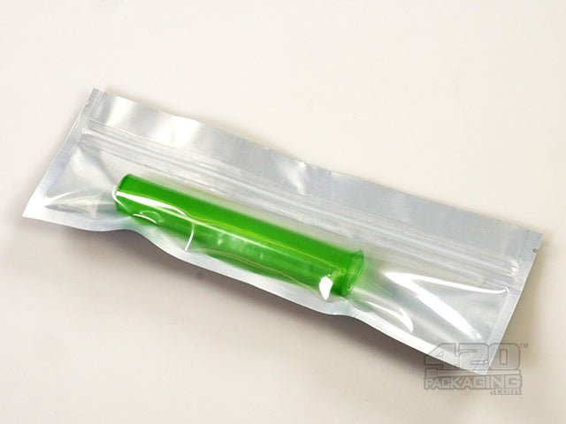 Black-Clear 9" x 3" CA Print Flat Seal Zip Bags (Pre Roll & Syringe) 1000/Box - 4