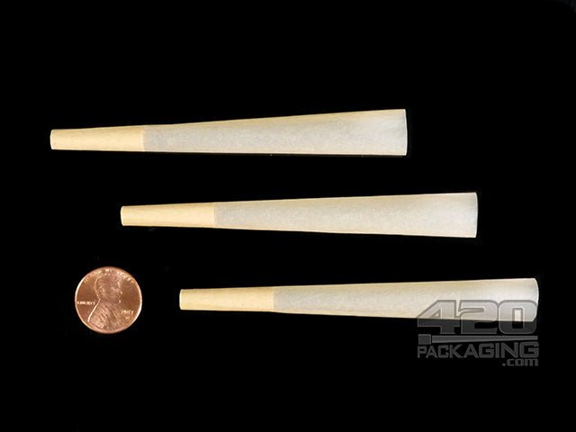 Cones + Supply 98mm Luxe Sized Pre Rolled Natural Paper Cones 800/Box - 3