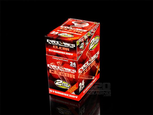 Cyclones Clear Strawberry Flavored Cones 24/Box - 2