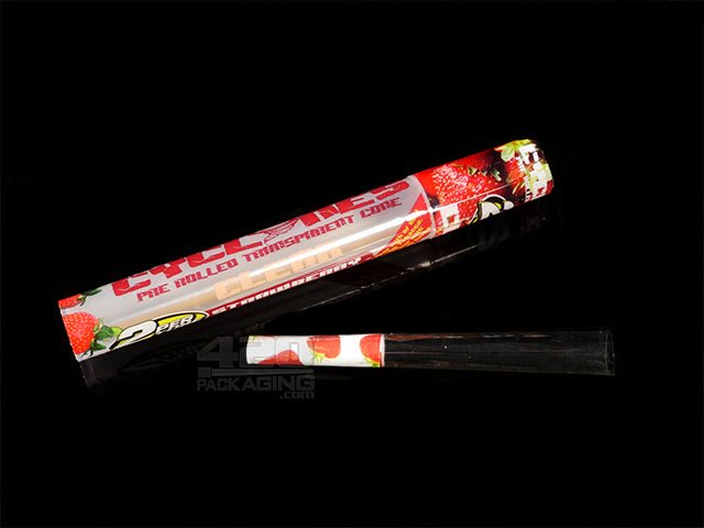 Cyclones Clear Strawberry Flavored Cones 24/Box - 3