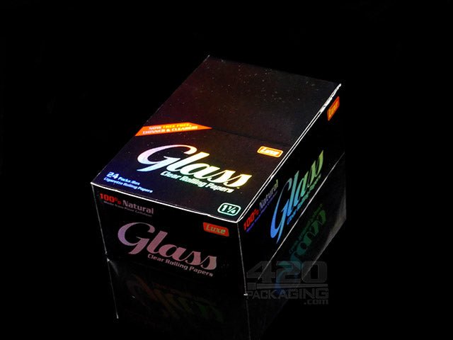 Glass 1 1-4 Size Clear Rolling Papers 24/Box - 2