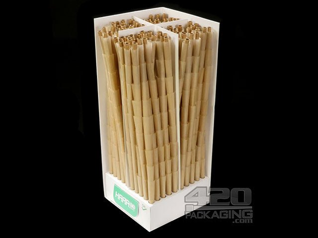 Hara 1 1-4 Size Natural Brown Pre Rolled Paper Cones 900/Box - 3