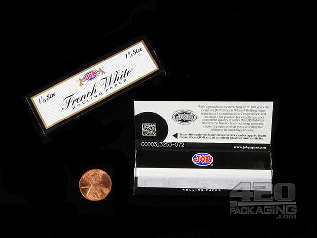 JOB 1 1-4 Size French White Rolling Papers 24/Box - 2