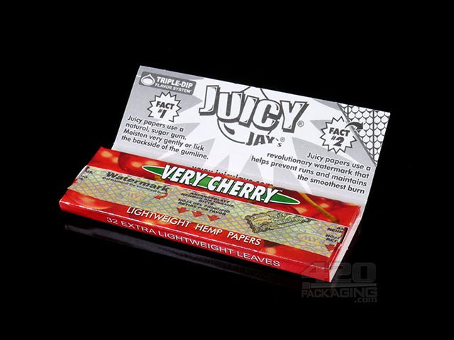 Juicy Jay's 1 1-4 Size Very Cherry Flavored Hemp Rolling Papers - 4