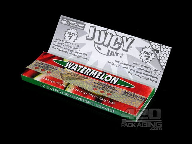 Juicy Jay's 1 1-4 Size Watermelon Flavored Hemp Rolling Papers - 4
