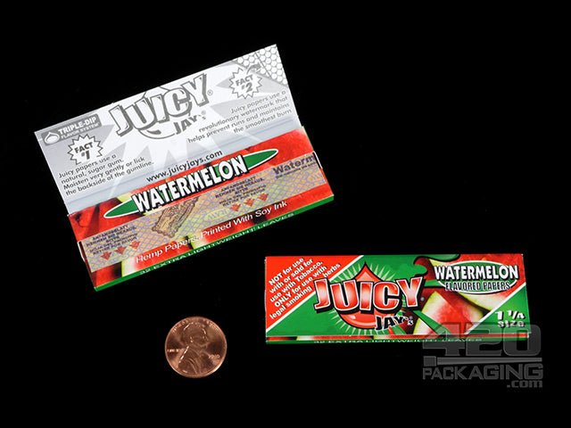 Juicy Jay's 1 1-4 Size Watermelon Flavored Hemp Rolling Papers - 3