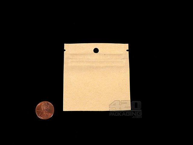 Kraft-Kraft 2" x 2" Mylar Flat Seal Zip Bags (0.5 grams) 1000/Box - 2