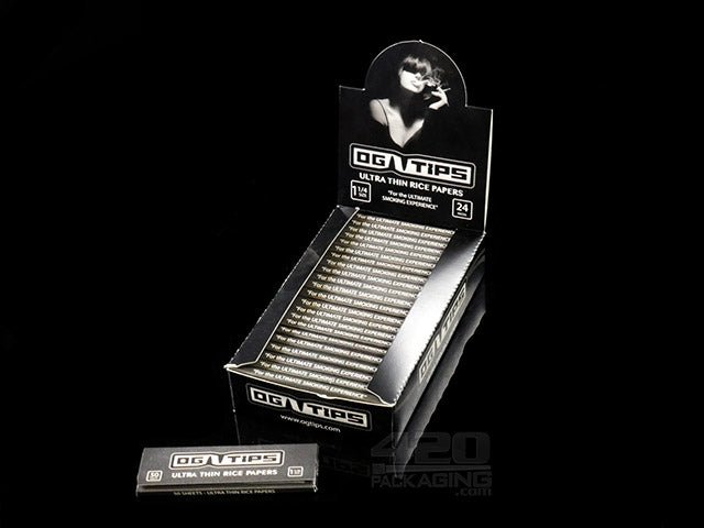 OG Tips 1 1-4 Size Rolling Papers 24/Box - 1