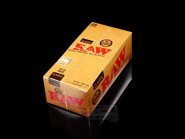 RAW 1 1-2 Size Classic Rolling Papers 25/Box - 2