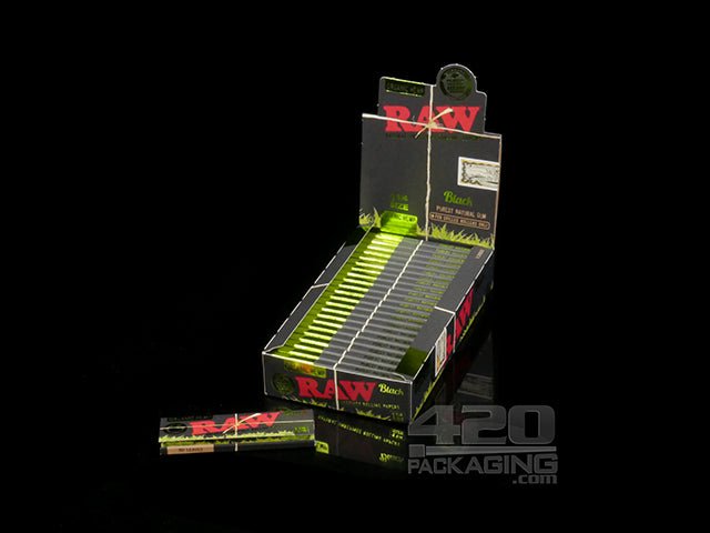 RAW Black 1 1-4 Size Hemp Rolling Papers 24-Box - 1
