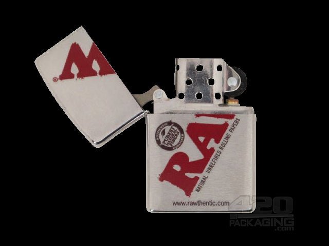 RAW Zippo Brush Chrome Lighter - 2