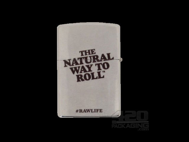 RAW Zippo Brush Chrome Lighter - 3