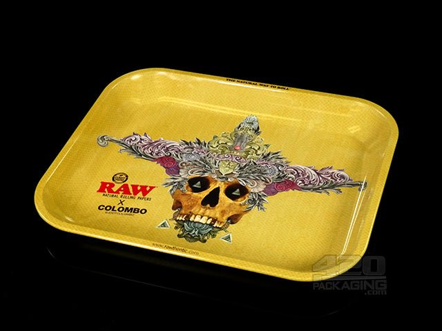 RAW X Colombo Large Metal Rolling Tray 1/Box - 1