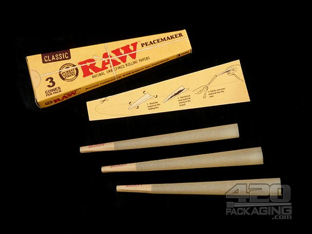 RAW Peacemaker 140mm Pre Rolled Paper Cones Display Case - 3