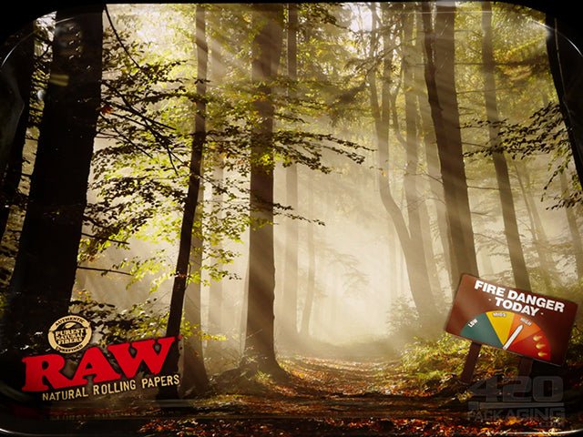 RAW Forest Design Large Metal Rolling Tray 1/Box - 3