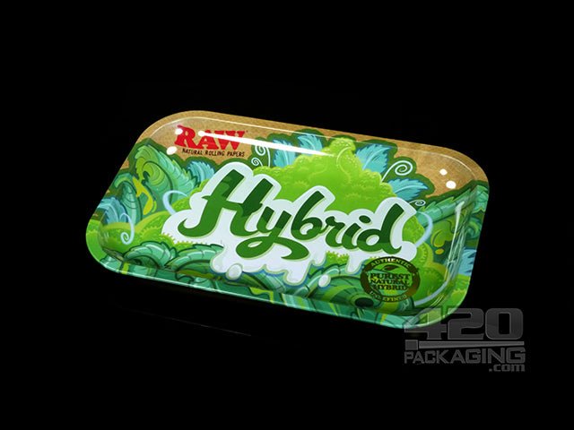 RAW Strains Hybrid Small Metal Rolling Tray - 1