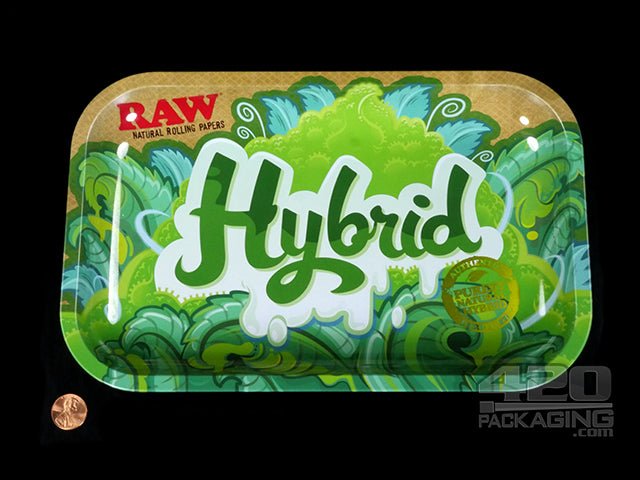 RAW Strains Hybrid Small Metal Rolling Tray - 2