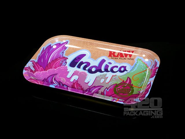 RAW Strains Indica Small Metal Rolling Tray - 1