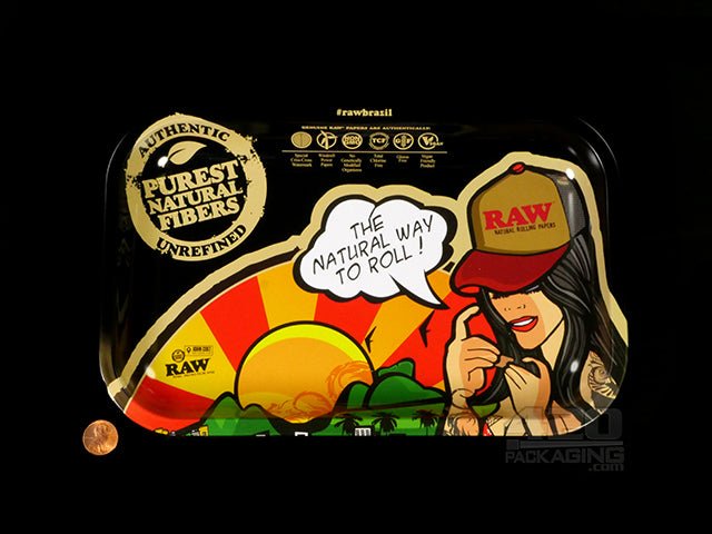 RAW Rio Small Metal Rolling Tray 1/Box - 2