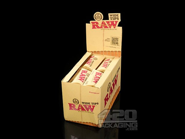 RAW Rolling Paper Wide Herbal Pre Rolled Tips 20/Box - 1