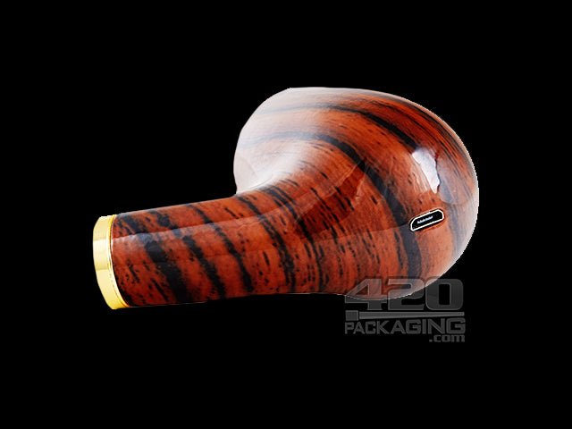 "Old Man's Pipe" Shaped Jumbo Vape Cartridge Battery W- Honeycomb Light - Mahogany Wood - 3