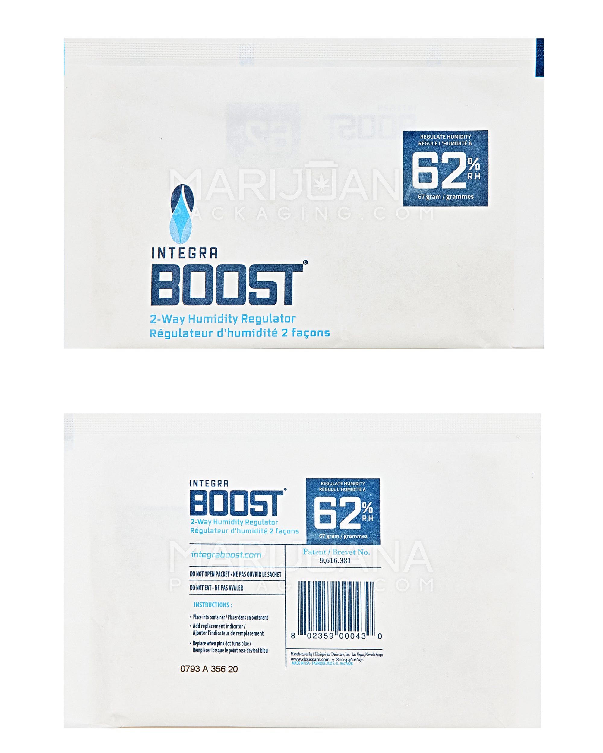 INTEGRA | 'Retail Display' Boost Large Humidity Pack | 67 Grams - 62% - 12 Count - 2