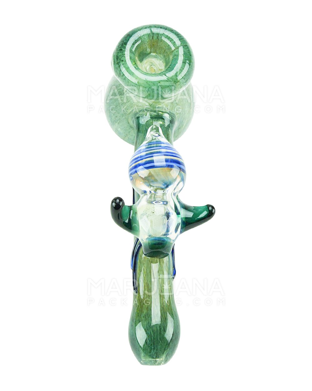 Assorted Color Glass Inset Hammer Bubbler 8" - 1
