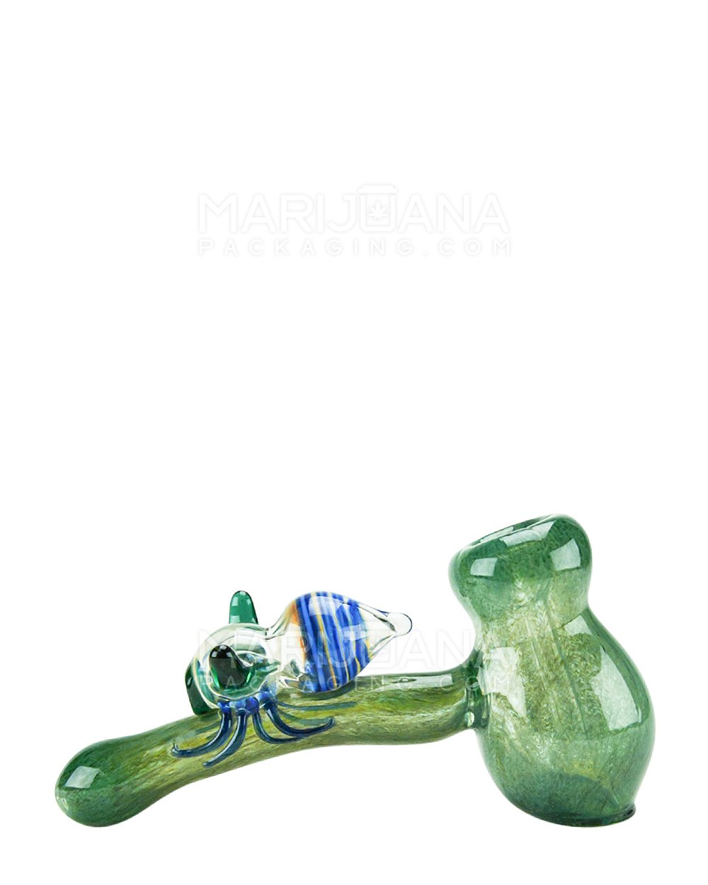 Assorted Color Glass Inset Hammer Bubbler 8" - 5