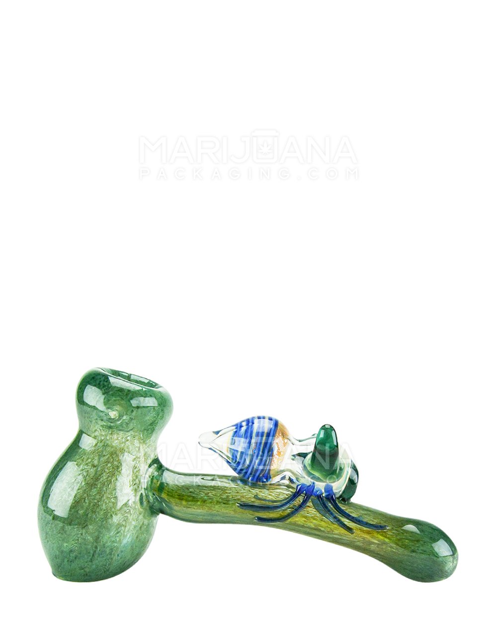 Assorted Color Glass Inset Hammer Bubbler 8" - 3