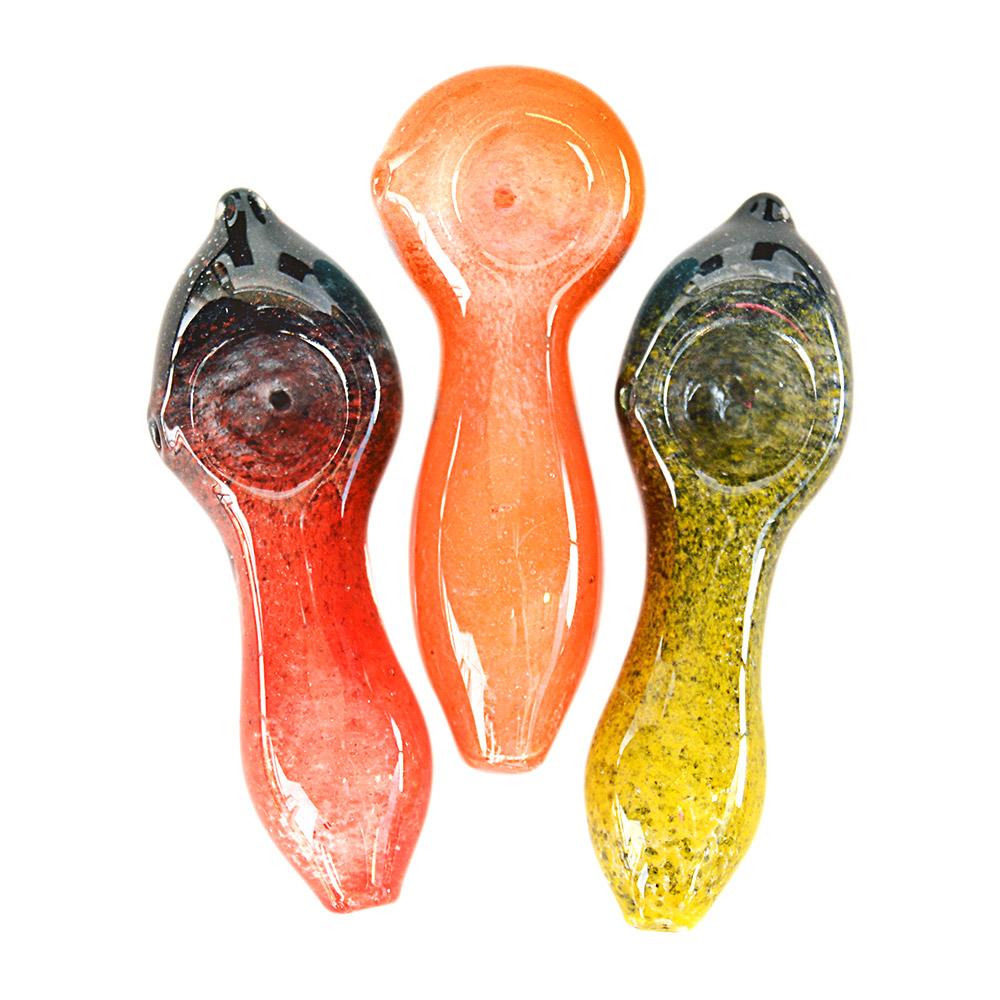 Assorted Frit Spoon Hand Pipes | 2.5in Long - Glass - 50 Count - 1