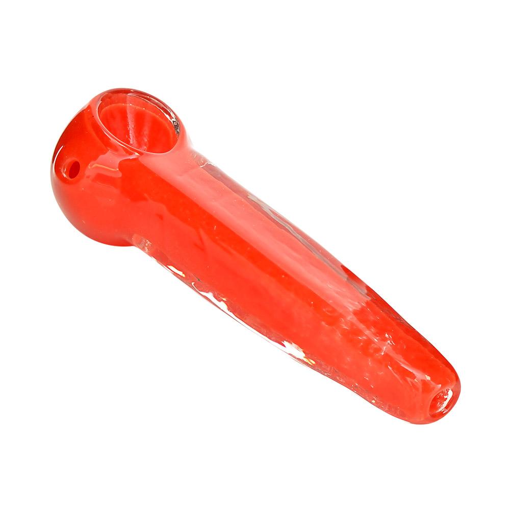 Frit Rectangular Spoon Hand Pipe | 4.5in Long - Glass - Assorted - 7