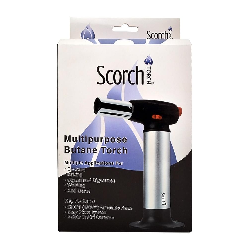 SCORCH TORCH | Premium Series Jet Cigar Torch w/ Safety Lock | 6.5in Tall - Butane - Assorted - 6