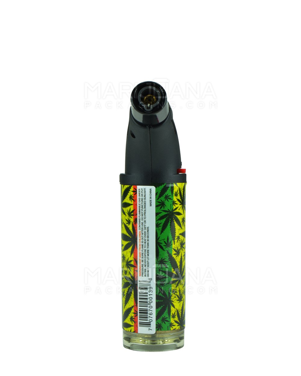 Leaf Design Plastic Torch w/ Safety Lock | 4.5in Tall - Butane - Assorted - 2