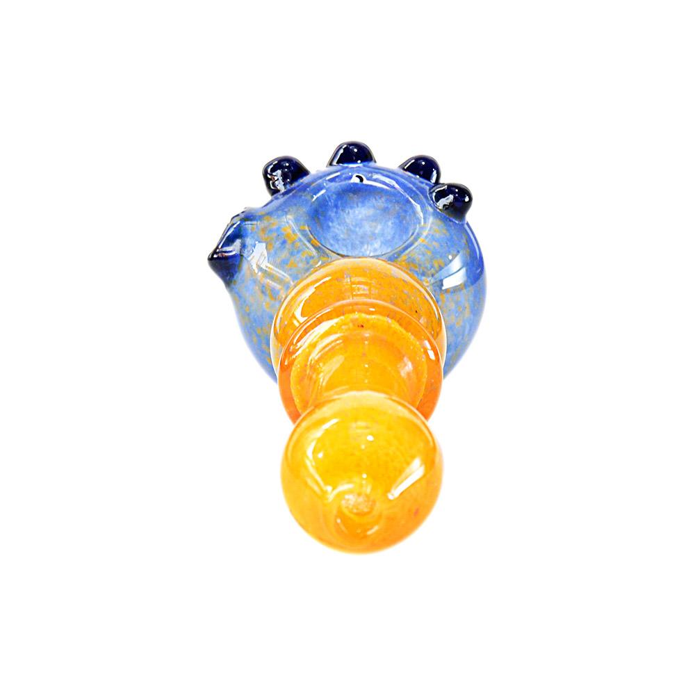 Frit Ringed Bulged Spoon Hand Pipe w/ Multi Knockers | 4.5in Long - Glass - Assorted - 2