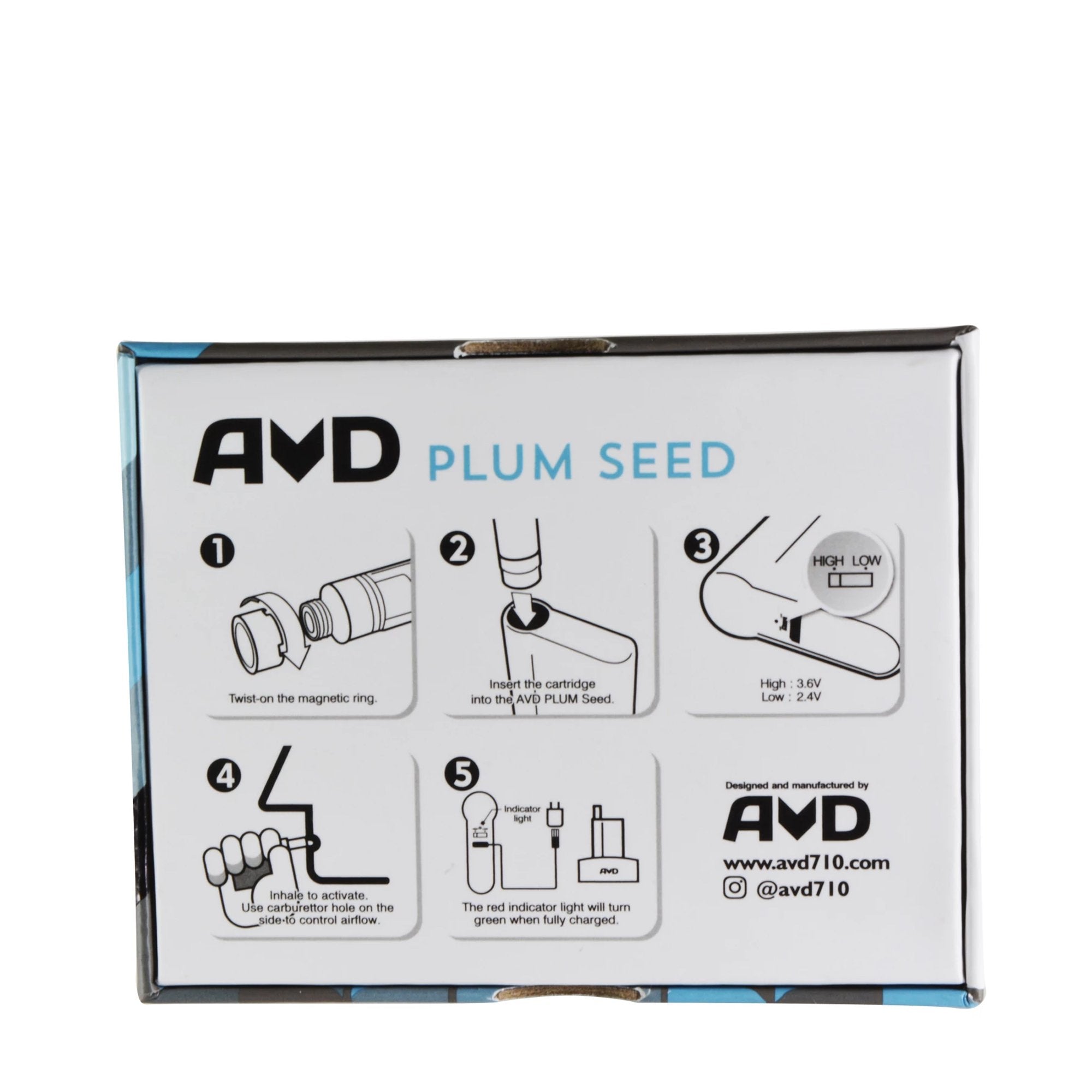 AVD | Plum Seed Power Supply | 350mAh - Grey - 510 Thread - 8