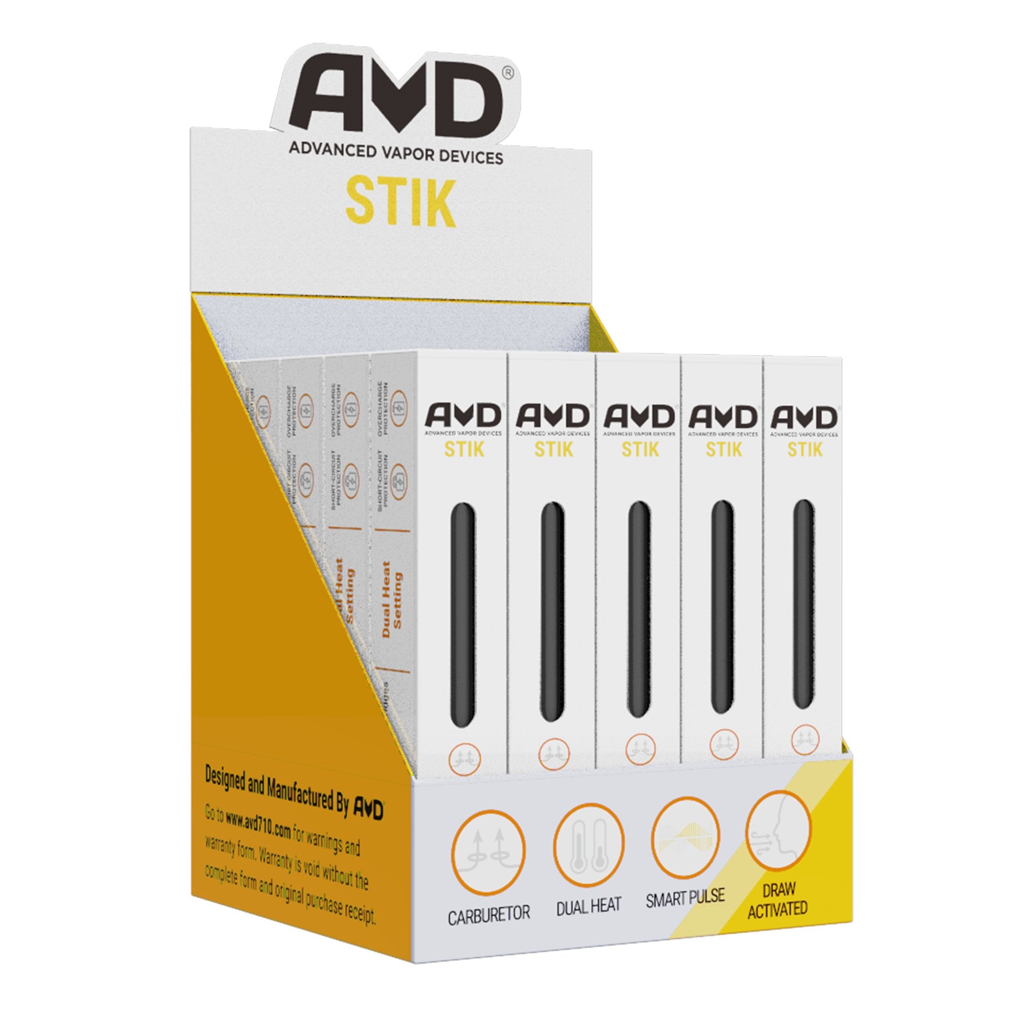 AVD | 'Retail Display' Plum Stik Vape Batteries | 180mAh - Black - 25 Count - 2