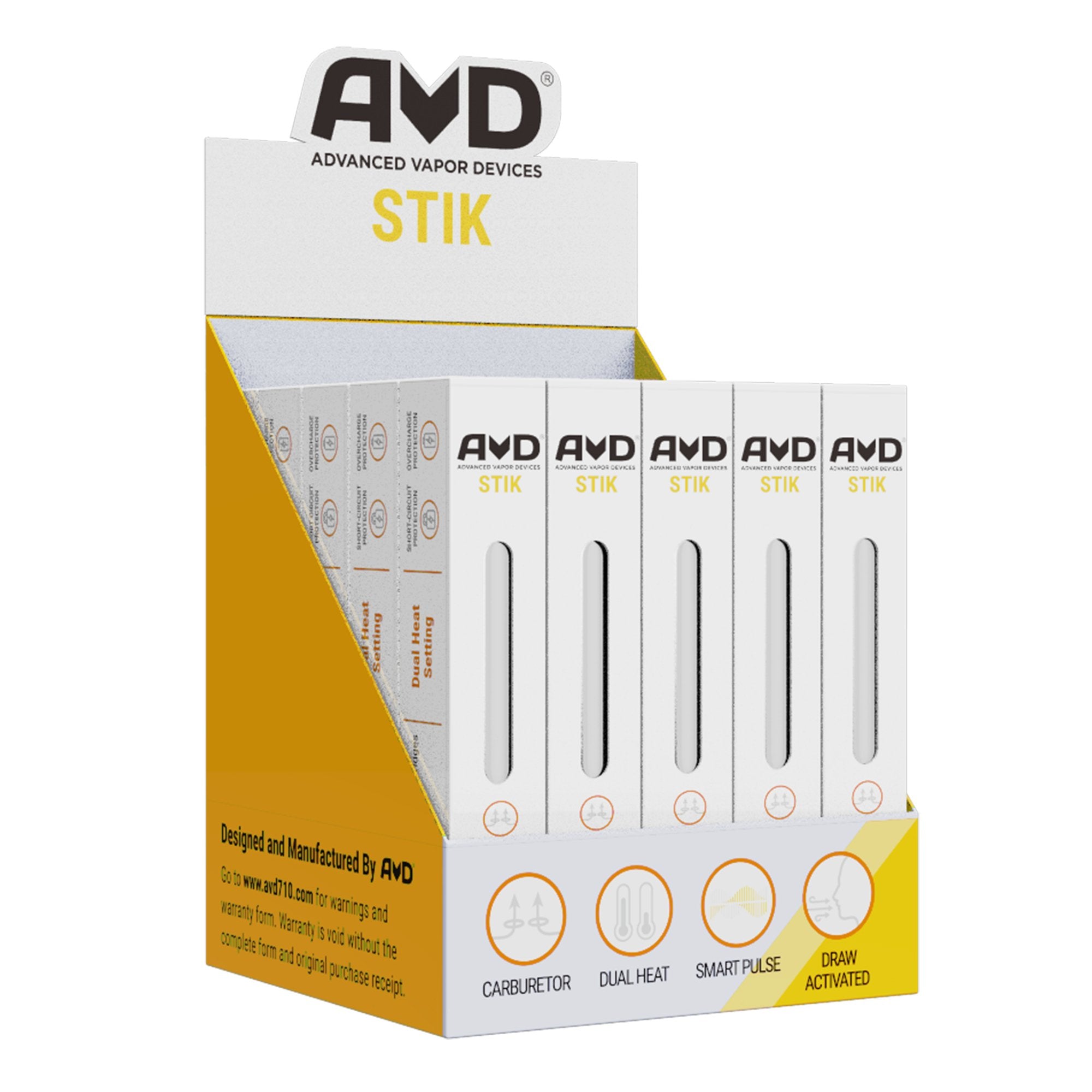 AVD | 'Retail Display' Plum Stik Vape Batteries | 180mAh - White - 25 Count - 2