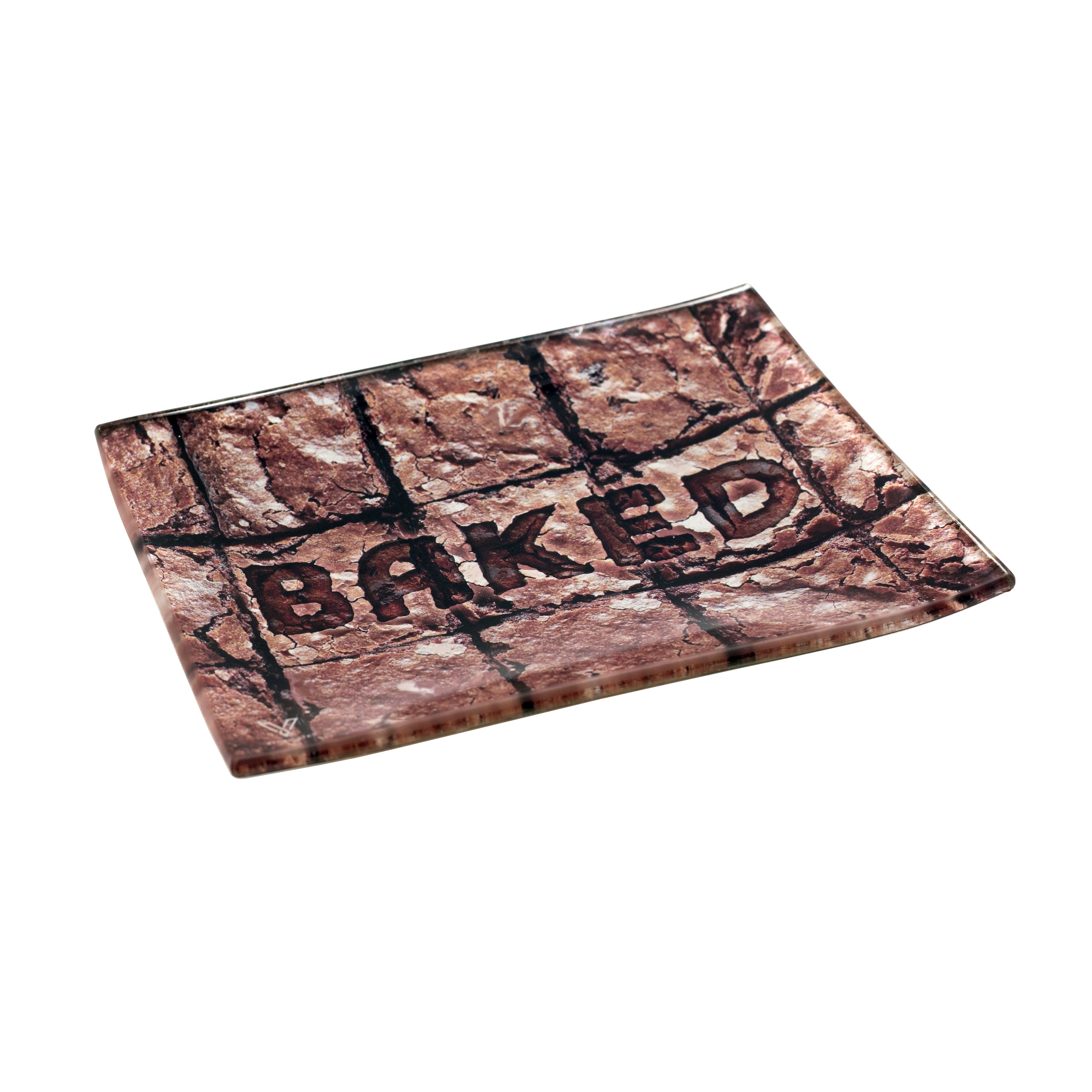 V-SYNDICATE | Baked Brownies Rolling Tray | 6.5in x 5in - Small - Glass - 1
