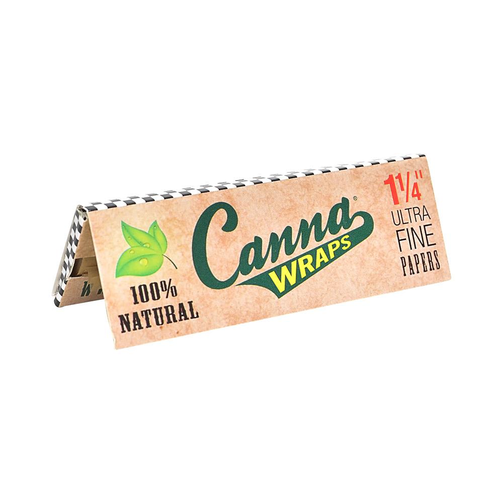 CANNA WRAPS | 'Retail Display' 1 1/4 Size Natural Rolling Papers | 83mm - Ultra Fine - 25 Count - 8