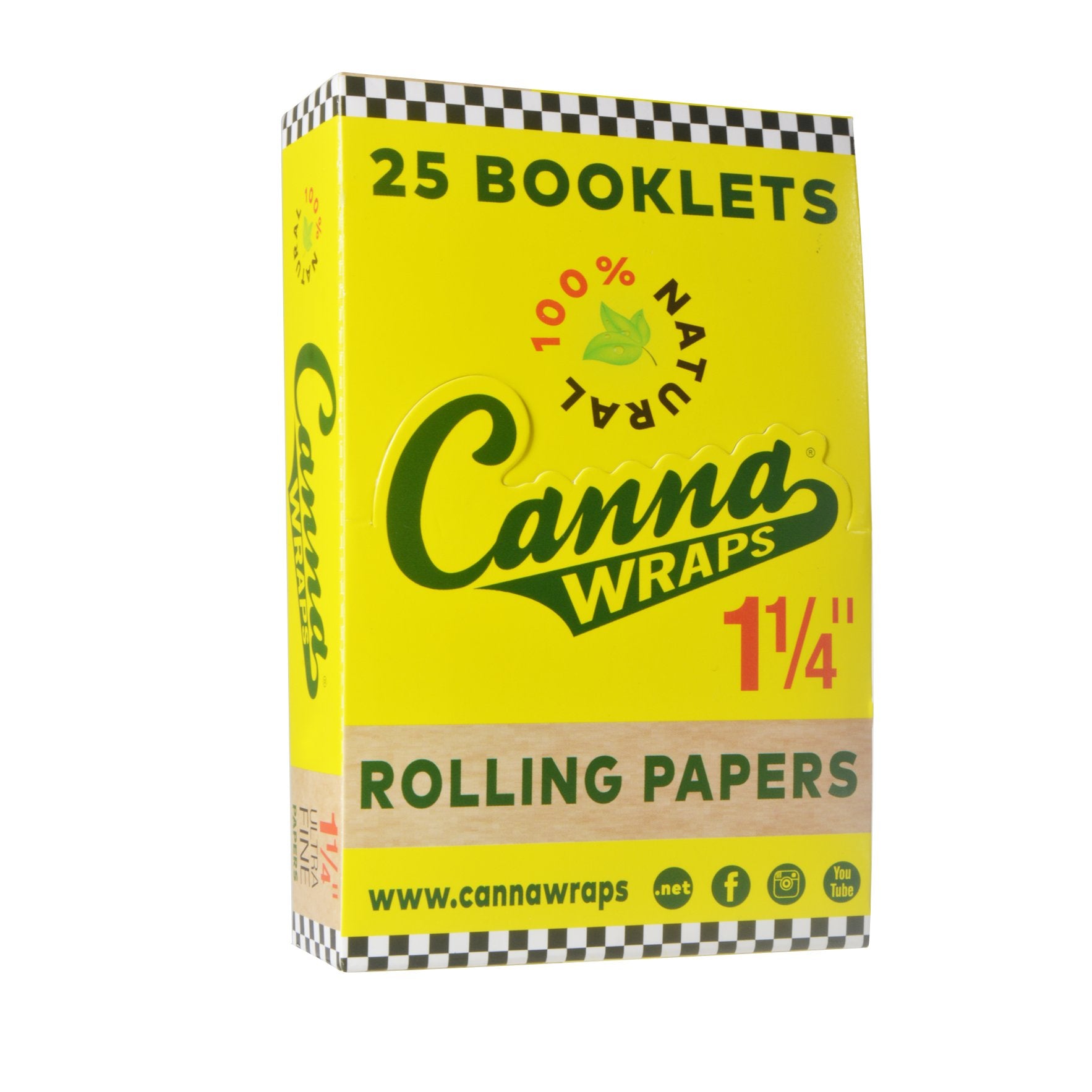 CANNA WRAPS | 'Retail Display' 1 1/4 Size Natural Rolling Papers | 83mm - Ultra Fine - 25 Count - 3