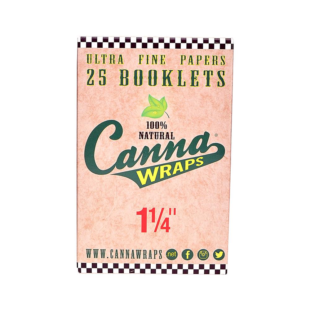 CANNA WRAPS | 'Retail Display' 1 1/4 Size Natural Rolling Papers | 83mm - Ultra Fine - 25 Count - 9