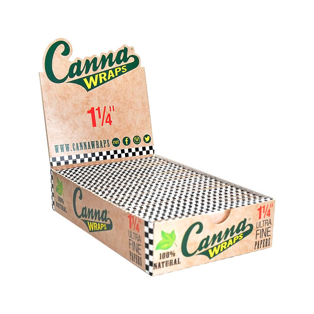 CANNA WRAPS | 'Retail Display' 1 1/4 Size Natural Rolling Papers | 83mm - Ultra Fine - 25 Count - 7