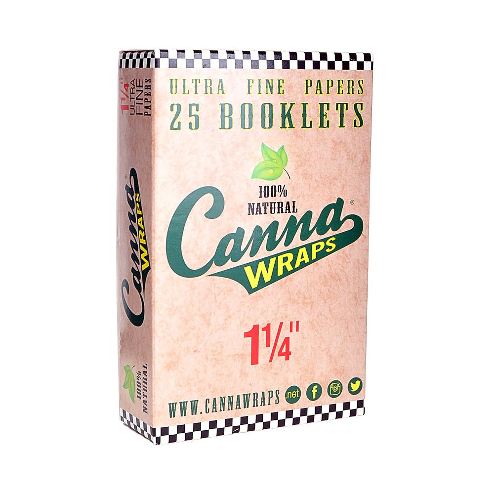 CANNA WRAPS | 'Retail Display' 1 1/4 Size Natural Rolling Papers | 83mm - Ultra Fine - 25 Count - 6