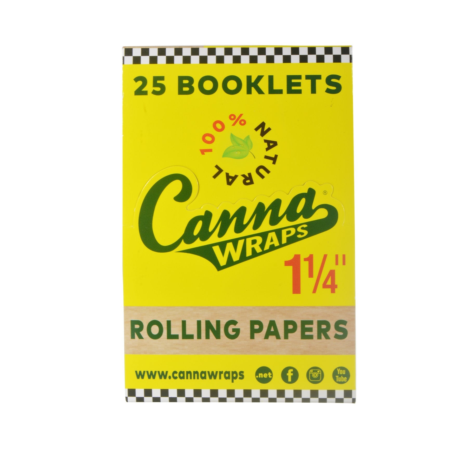CANNA WRAPS | 'Retail Display' 1 1/4 Size Natural Rolling Papers | 83mm - Ultra Fine - 25 Count - 2