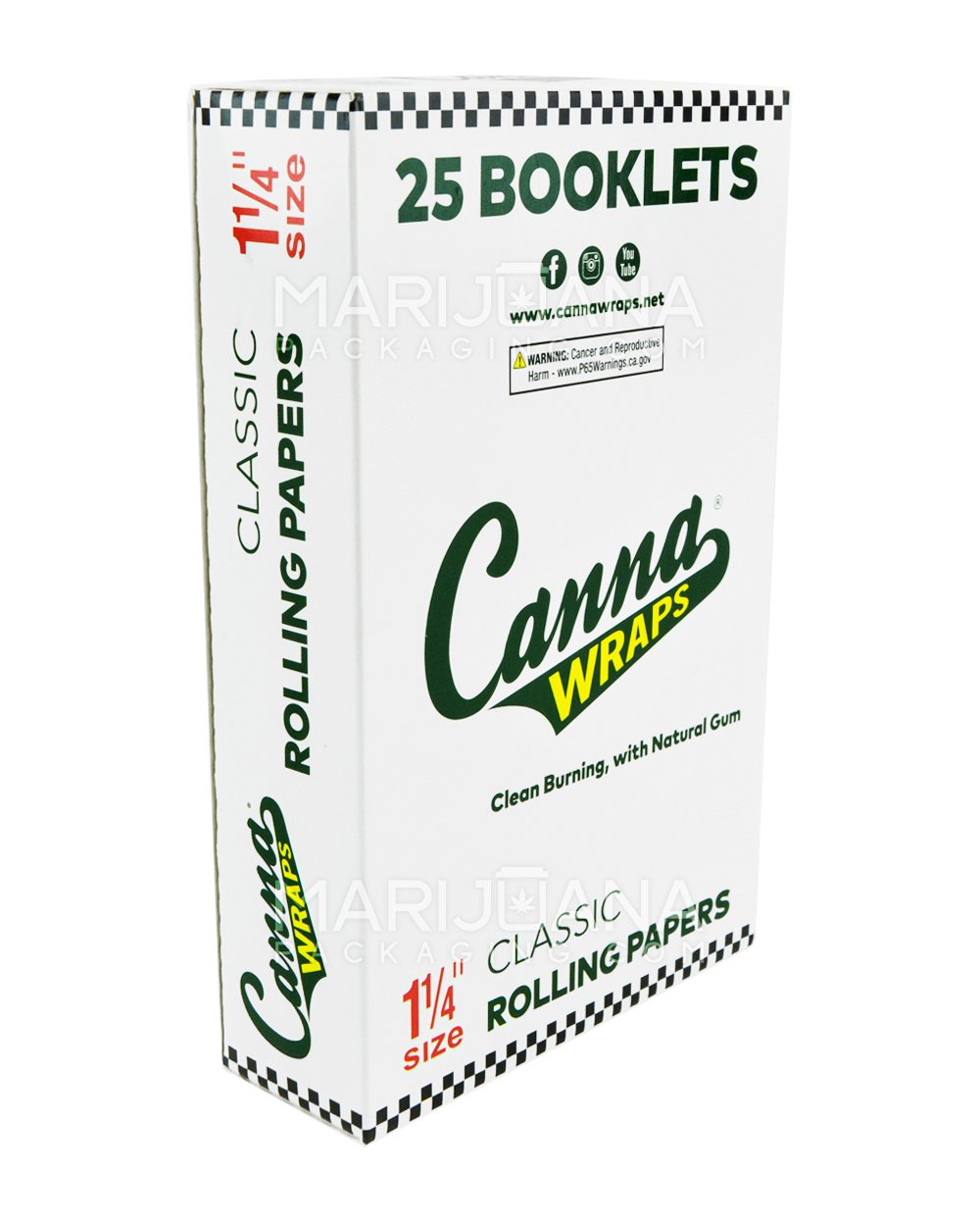 CANNA WRAPS | 'Retail Display' 1 1/4 Size Rolling Papers | 83mm - Classic - 25 Count - 3