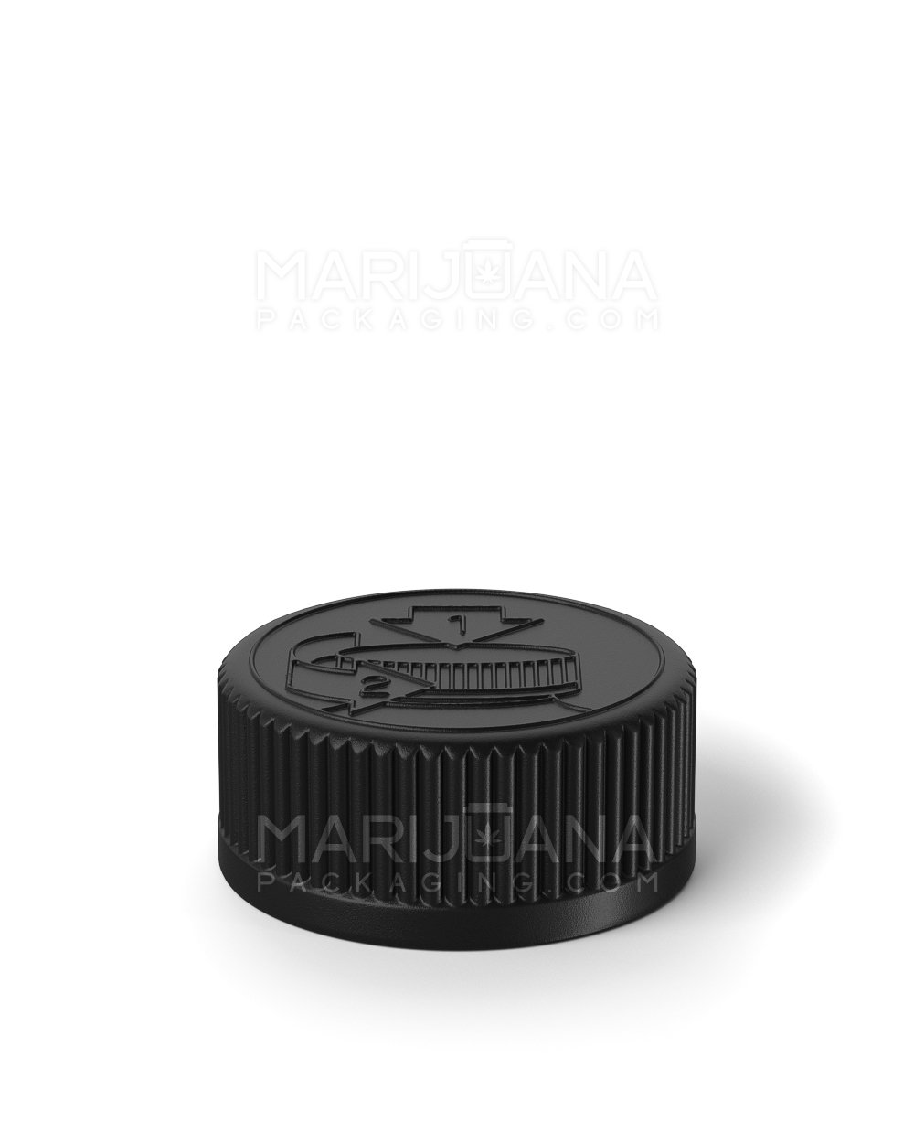 Child Resistant | Push Down & Turn Concentrate Container | 15mL - Black - 500 Count - 8