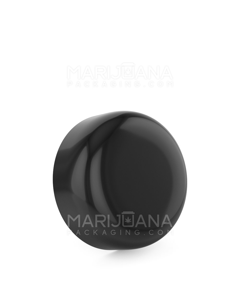 Child Resistant | Dome Push Down & Turn Plastic Caps w/ Foam Liner | 53mm - Glossy Black - 120 Count - 1